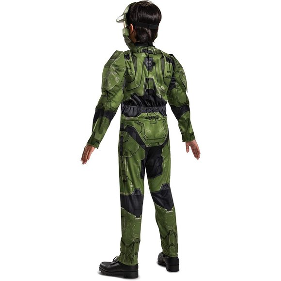 NWT Halo Infinite Master Chief Padded Muscle Light Up Mask & Video Game Jumpsuit - Picture 7 of 16